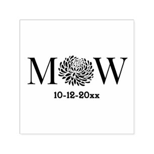 Chrysanthemum Couple Wedding 2 Initial Dt Monogram Permastempel