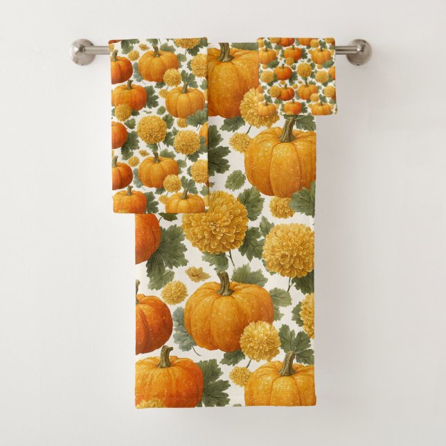 Chrysanthemum Fall Design Badhandtuch Set (Insitu)