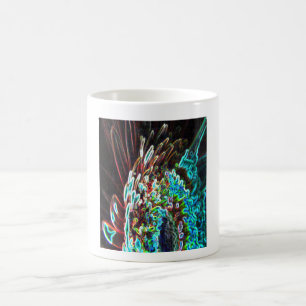 Chrysanthemum Glow Art Blue Green, White and Red Kaffeetasse