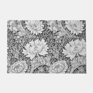 Chrysanthemum Grau, William Morris Fußmatte
