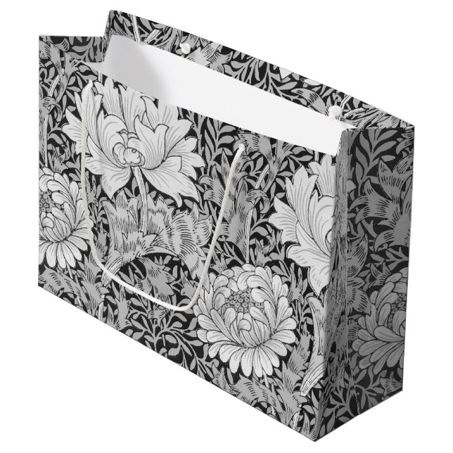 Chrysanthemum Gray, William Morris große Geschenkt Geschenktüte (Vorderseite Schrägansicht)