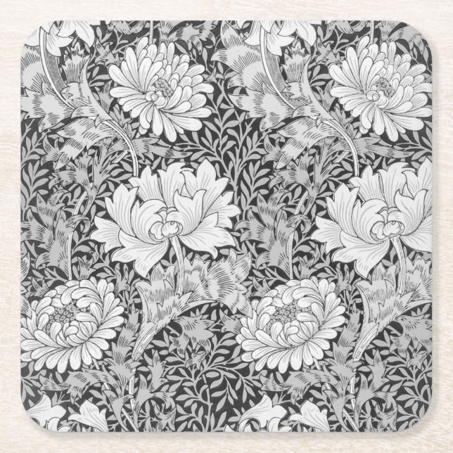Chrysanthemum Gray, William Morris Rechteckiger Pappuntersetzer (Vorderseite)