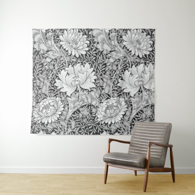 Chrysanthemum Gray, William Morris Wandteppich (Beispiel (Horizontal))