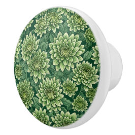 Chrysanthemum grüne Blume Keramikknauf