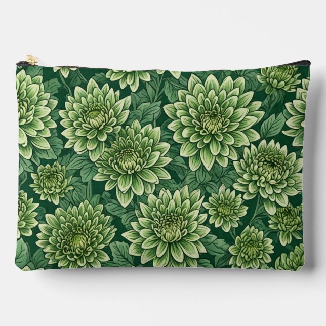 Chrysanthemum grüne Blume Zubehörtasche (Vorderseite)