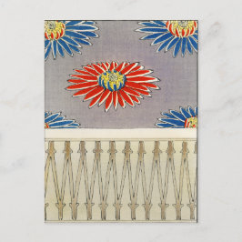 Chrysanthemum illustration. Japanese Patterns  Postkarte