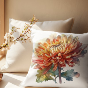 Chrysanthemum in Gelb und Orange Kissen