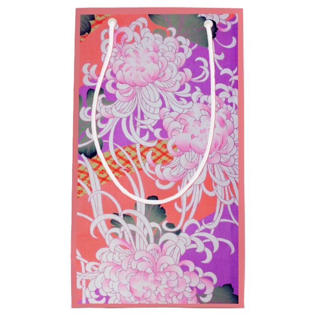 Chrysanthemum, japanisches Design Kleine Geschenktüte (Vorderseite)