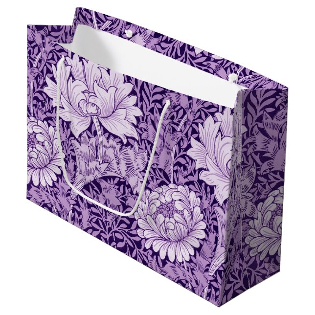 Chrysanthemum Lila, William Morris Large Gift Ba Große Geschenktüte (Vorderseite Schrägansicht)