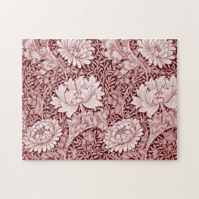 Chrysanthemum Maroon, William Morris (Horizontal)