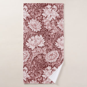 Chrysanthemum Maroon, William Morris Badehandtuch