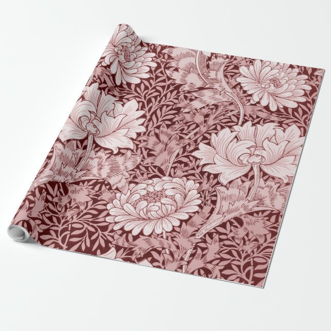 Chrysanthemum Maroon, William Morris Geschenkpapier (Ungerollt)