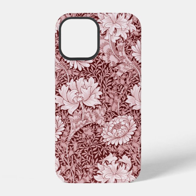 Chrysanthemum Maroon, William Morris iPhone 12 Hülle (Rückseite)