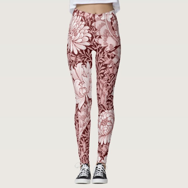Chrysanthemum Maroon, William Morris Leggings (Vorderseite)
