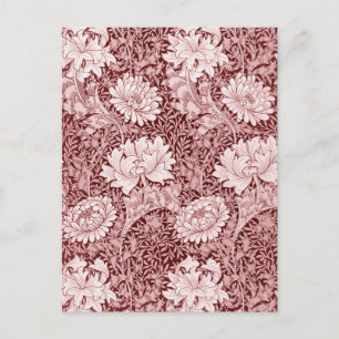Chrysanthemum Maroon, William Morris Postkarte