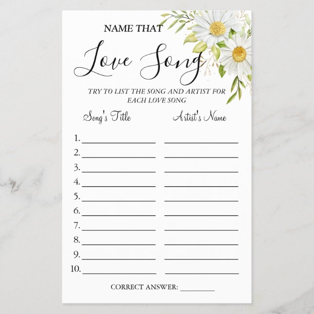 Chrysanthemum Name dieser Liebe Song Dusche Spielk Flyer (Vorne)