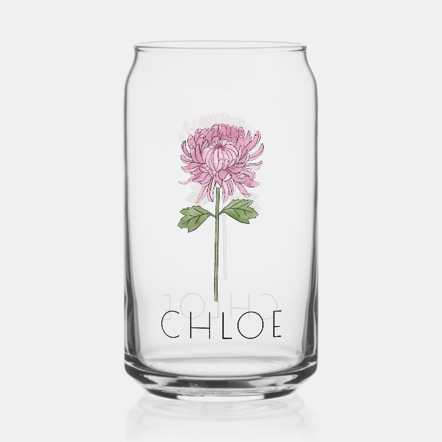 CHRYSANTHEMUM November Birth Blume Individuelle Na Dosenglas (Vorderseite)