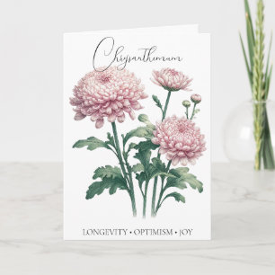 Chrysanthemum November Geburtstagskarte Blume Gebu Karte
