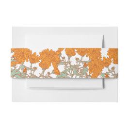 Chrysanthemum orange Blume Blütenweiße Hochzeit Einladungsbanderole