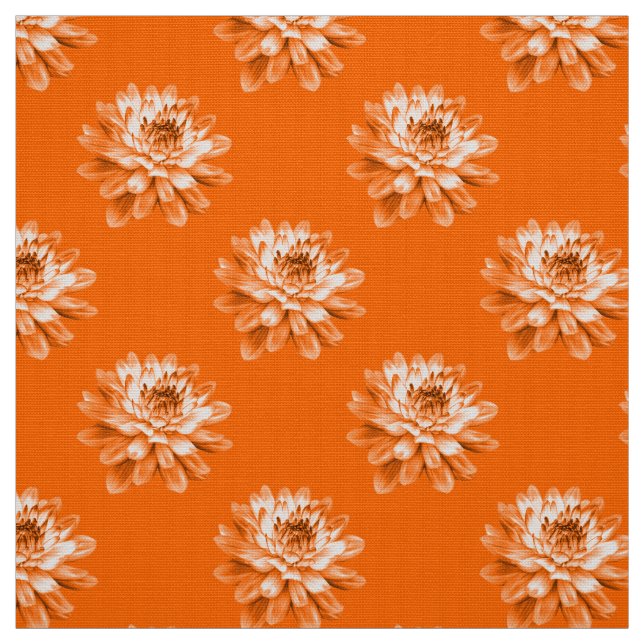 Chrysanthemum Pattern - Orange Stoff (Muster)