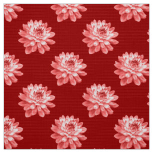 Chrysanthemum Pattern - Ruby Red Stoff