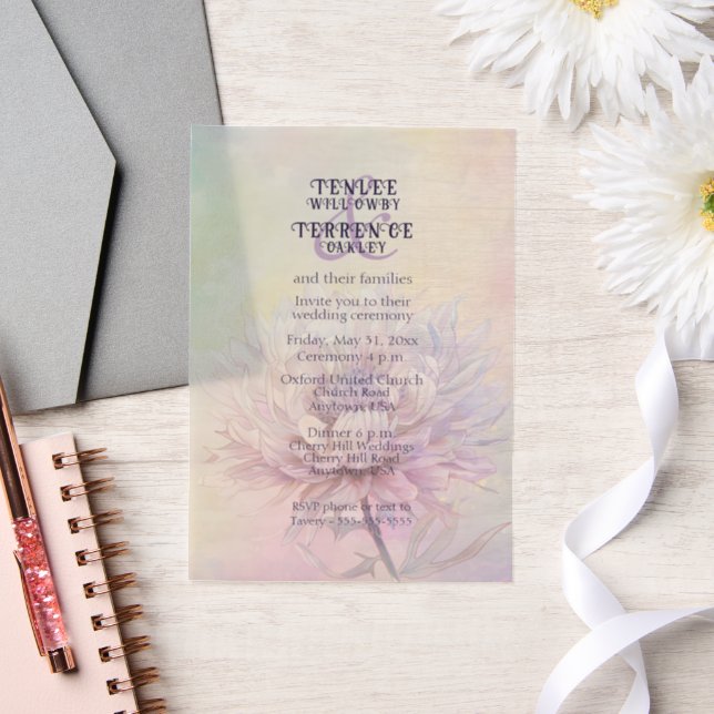 Chrysanthemum Pink Purple Wedding Invitation (Hochzeit)