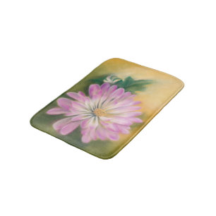 Chrysanthemum Pink und Cream Pastel Floral Badematte