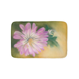 Chrysanthemum Pink und Cream Pastel Floral Badematte