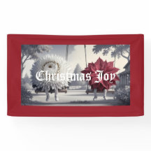 Chrysanthemum Poinsettia Indoor Banner