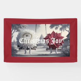 Chrysanthemum Poinsettia Indoor Banner