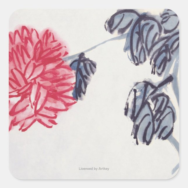 Chrysanthemum Quadratischer Aufkleber (Vorderseite)