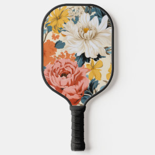 Chrysanthemum Retro Blume Pickleball Schläger