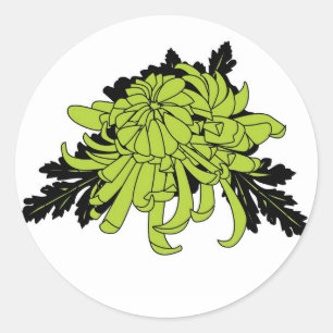 Chrysanthemum Runder Aufkleber