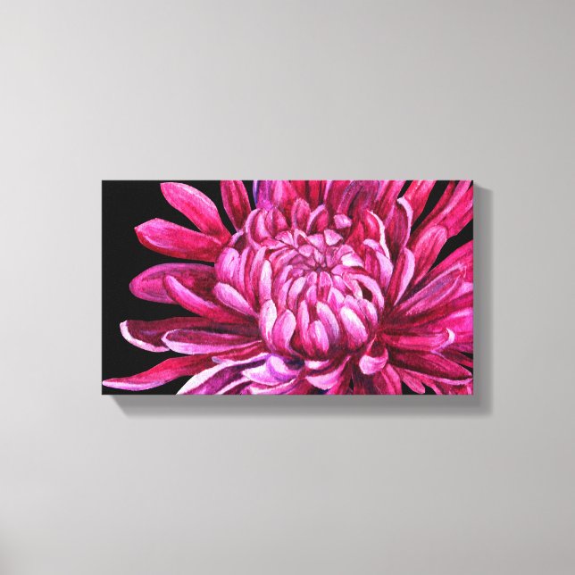 Chrysanthemum "The Opening" Leinwand schwarz druck (Vorderseite)