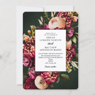 Chrysanthemum über SmaragdWedding Einladung