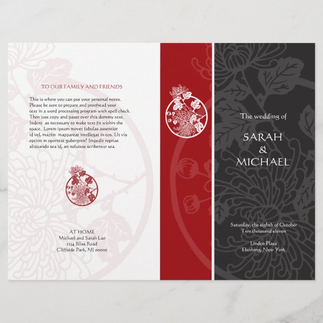 Chrysanthemum Wedding Program Flyer (Vorderseite)