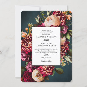 Chrysanthemum zur Aquamarinen Hochzeit Einladung