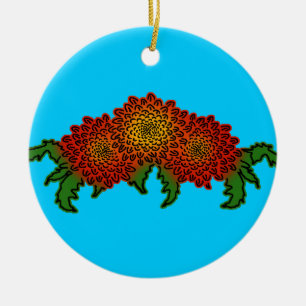 Chrysanthemums Motif Keramikornament