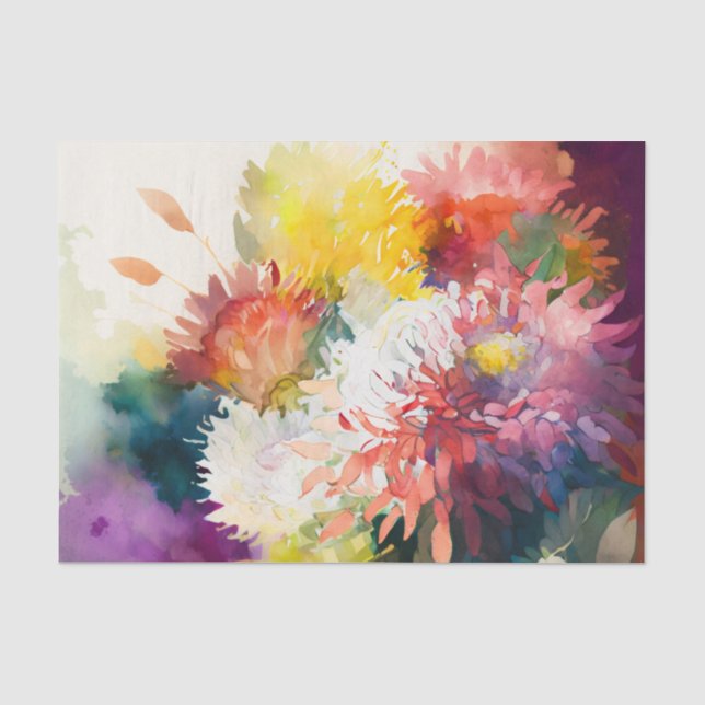 CHRYSANTHEMUMS schönes Blumenpapier Seidenpapier (Vorderseite)