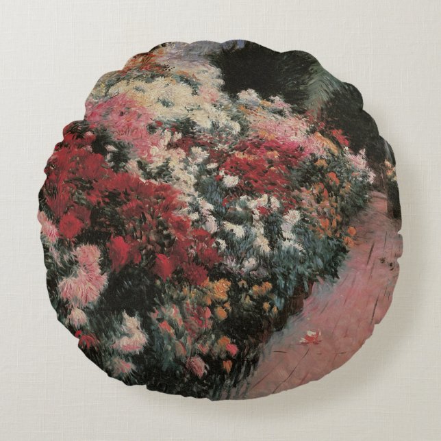 Chrysanthemums von Dennis Bunker Miller, Fine Art Rundes Kissen (Vorderseite)