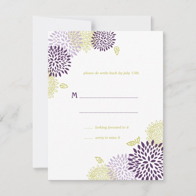 Chrysanthemums Wedding RSVP (Vorderseite)