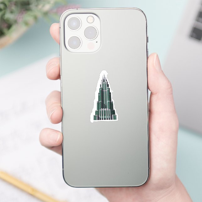 Chrysler Building Art Deco Aufkleber (Telefon)
