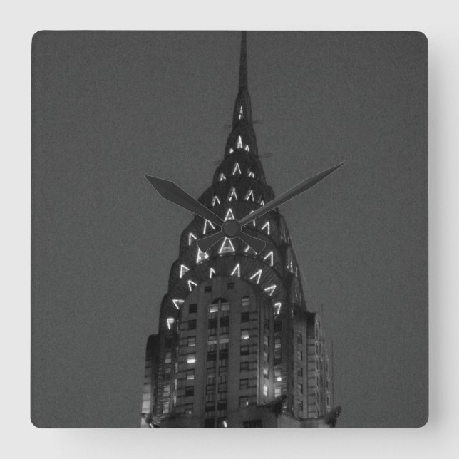 Chrysler Gebäude Quadratische Wanduhr (Vorderseite)