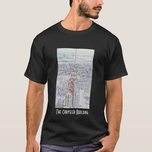 Chrysler-Gebäude-Schwarz-T - Shirt (Vorderseite)
