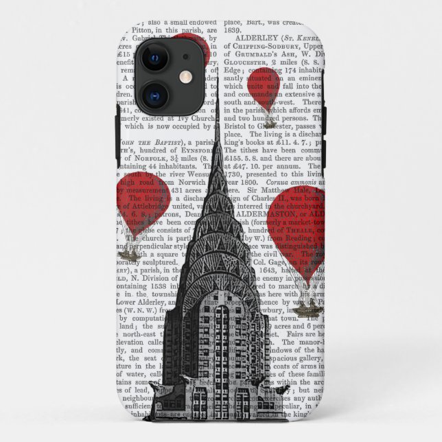 Chrysler-Gebäude und Rot - Heißluft-Ballone Case-Mate iPhone Hülle (Rückseite)