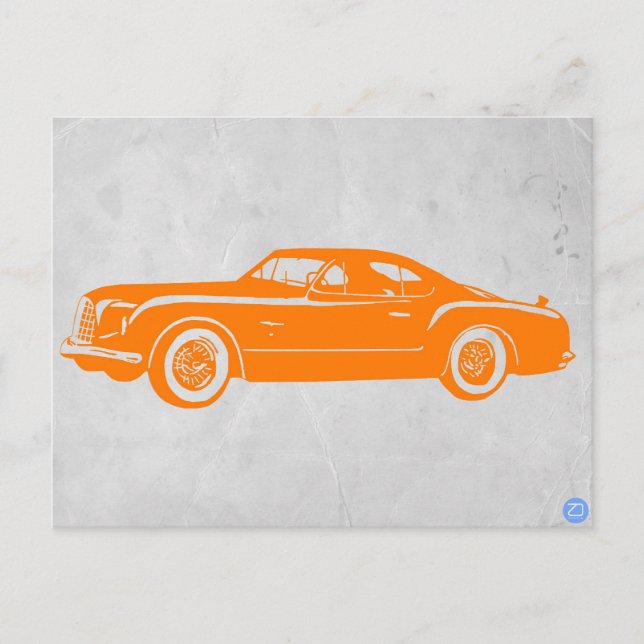 Chrysler Vintag Orange Postkarte (Vorderseite)