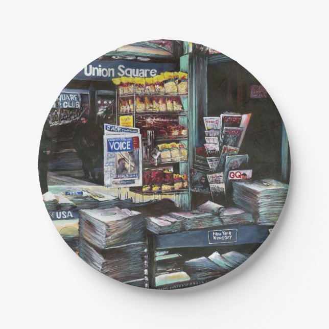 Chrysocolia Morning, Gewerkschaft Square, NYC Pappteller (Vorderseite)