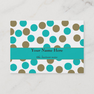 Chubby Aquamarin Blue &Tan Polka Dot Business Card Visitenkarte