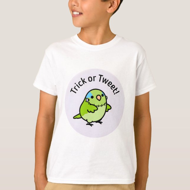 Chubby Bird Frankenstein Parrotlet - Halloween T-Shirt (Vorderseite)