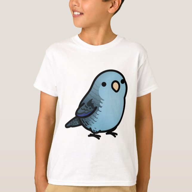 Chubby Blue Lineolated Barred Parakeet T-Shirt (Vorderseite)